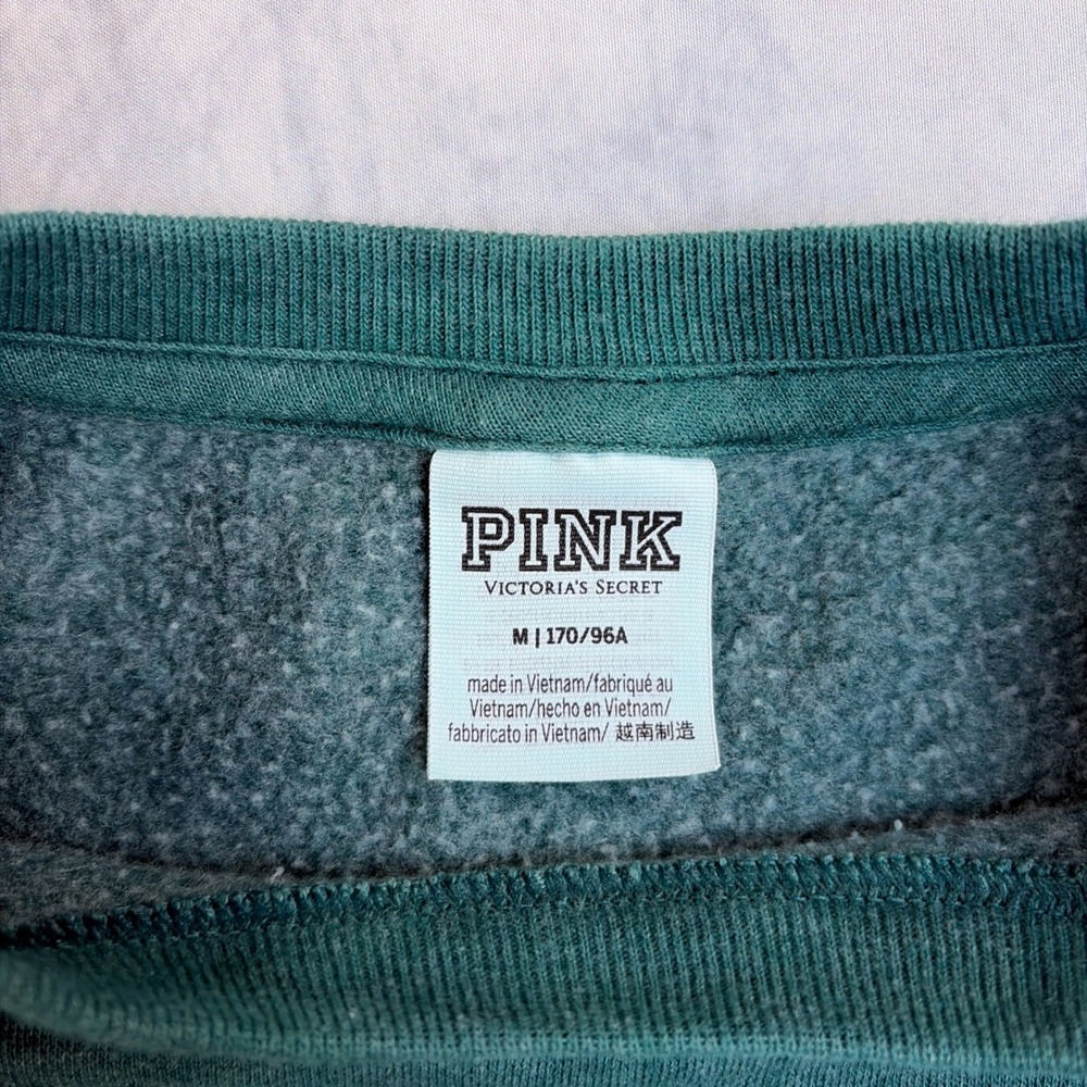 Pink Victoria's Secret Sweatshirt Green Pink Tie Dye Crewneck Oversized Medium - Picture 2 of 6